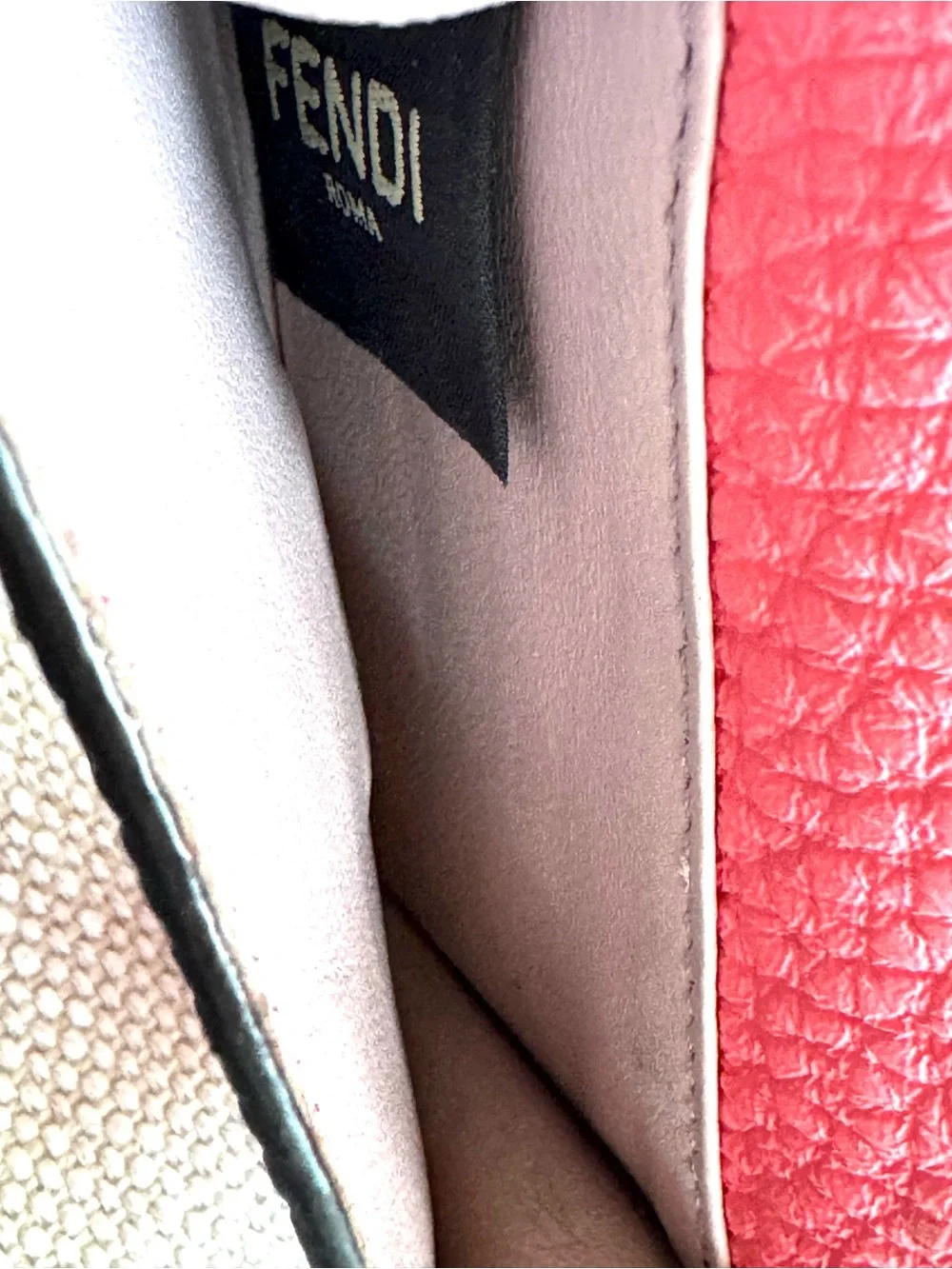 FENDI Bright Pink Pebbled Leather Mini Turn Lock Wallet Italy